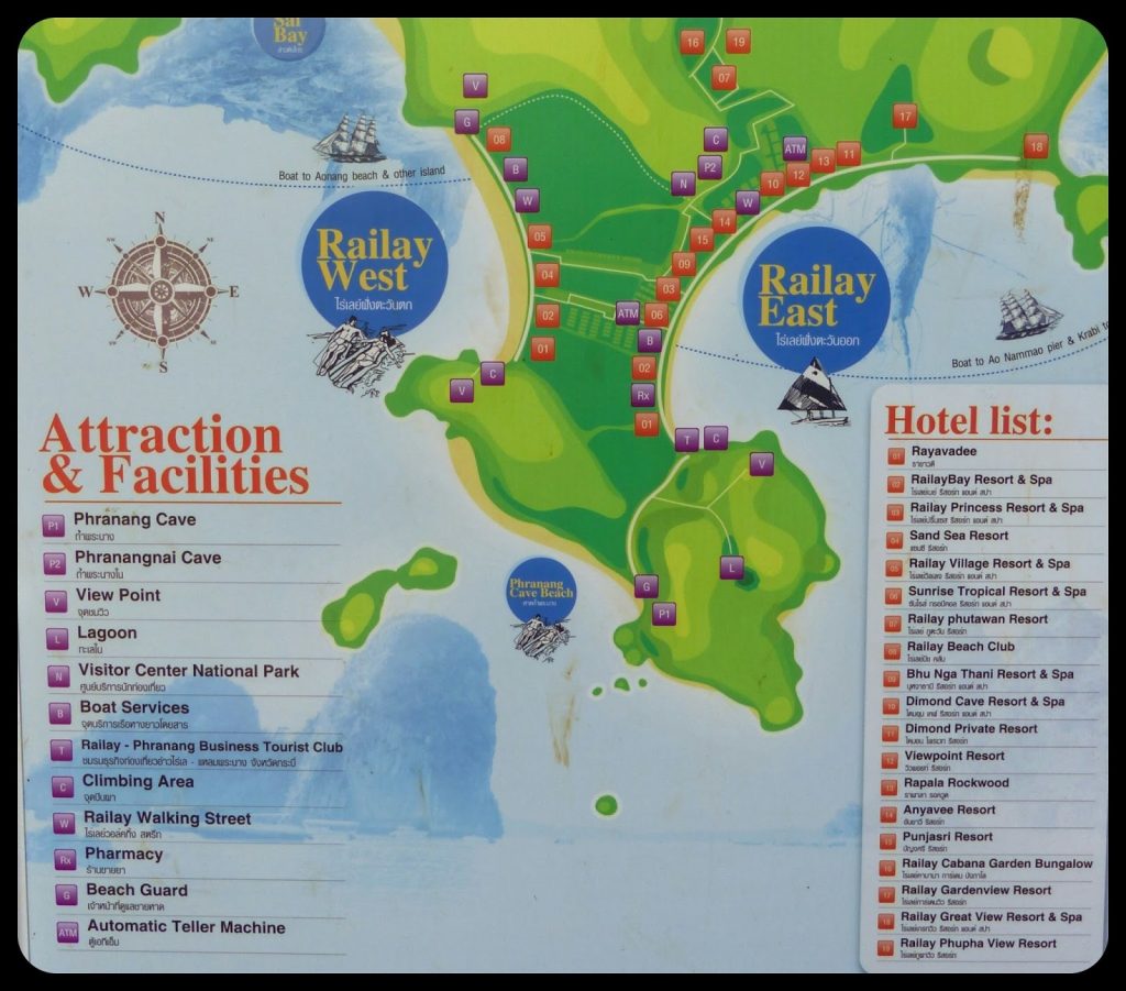 Railay beach Map