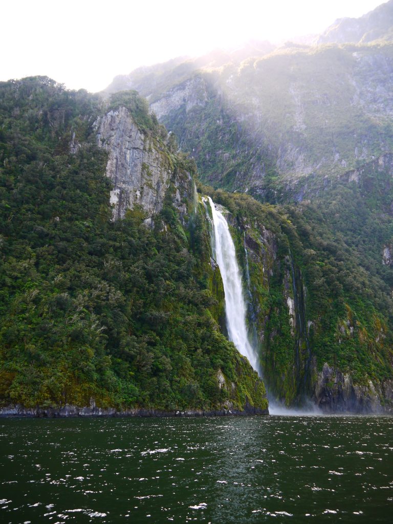 milford sound cruise waterfall