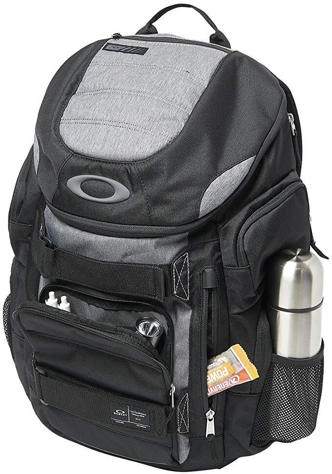 photo of the enduro 2.0 backpack holding accessories